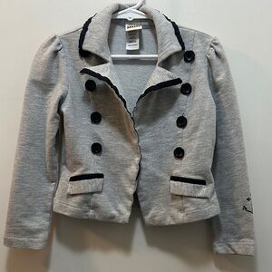 Harajuku Mini Kids Gray Blazer ⚓️ with Black Accents Size 4/5